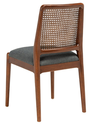 Safavieh REINHARDT RATTAN DINING CHAIR - Coastal Charm Meets Contemporary Comfort for Stylish Dining Spaces Grey / Walnut DCH8800D-SET2