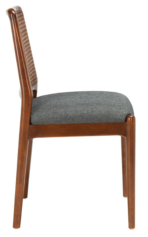 Safavieh REINHARDT RATTAN DINING CHAIR - Coastal Charm Meets Contemporary Comfort for Stylish Dining Spaces Grey / Walnut DCH8800D-SET2