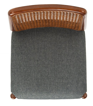 Safavieh REINHARDT RATTAN DINING CHAIR - Coastal Charm Meets Contemporary Comfort for Stylish Dining Spaces Grey / Walnut DCH8800D-SET2