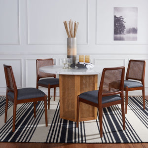Safavieh REINHARDT RATTAN DINING CHAIR - Coastal Charm Meets Contemporary Comfort for Stylish Dining Spaces Grey / Walnut DCH8800D-SET2