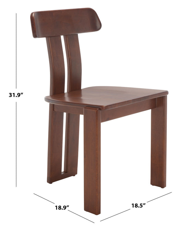 Safavieh Cayde Mid-Century Dining Chair - Stylish Tripod Base, Comfortable Seat, Perfect For Modern Homes Walnut DCH8801A