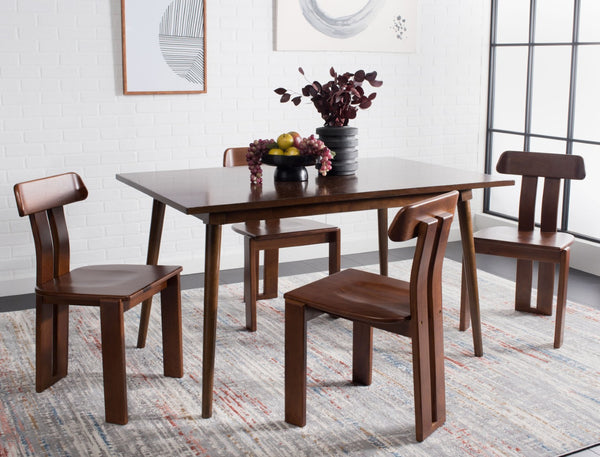 Safavieh Cayde Mid-Century Dining Chair - Stylish Tripod Base, Comfortable Seat, Perfect For Modern Homes Walnut DCH8801A