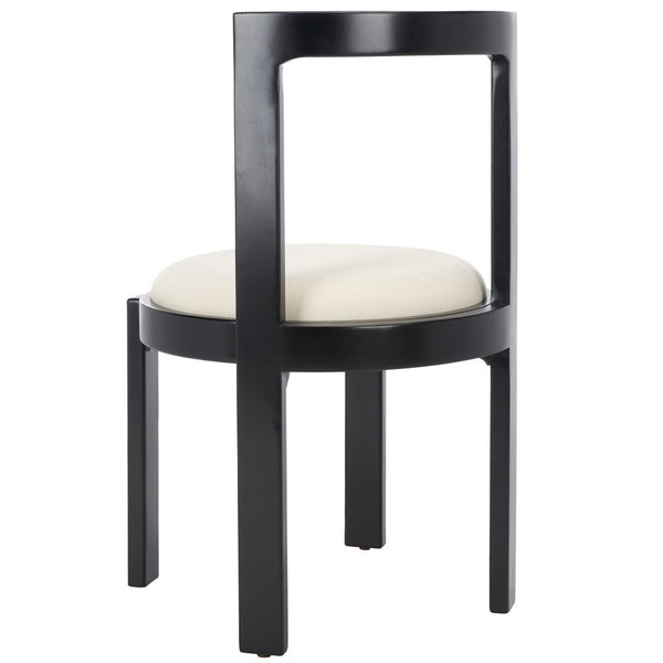 Safavieh Estes Round Dining Chair Black / White Rubber Wood DCH8802A-SET2