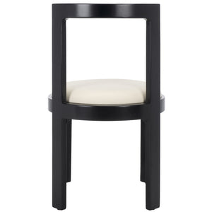 Safavieh Estes Round Dining Chair Black / White Rubber Wood DCH8802A-SET2