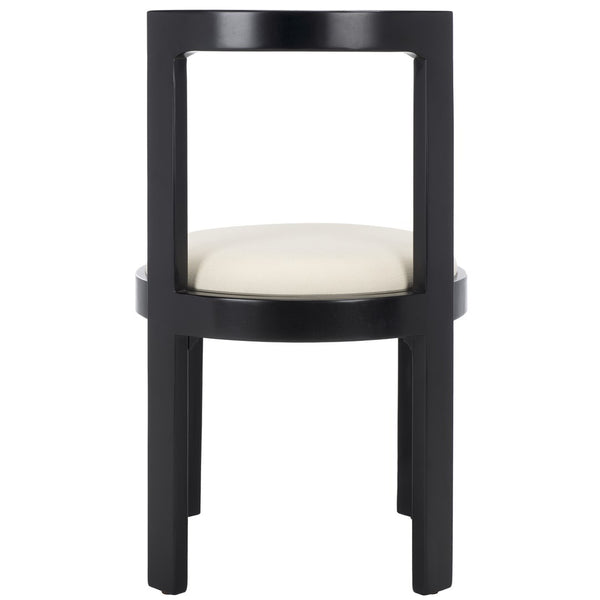 Safavieh Estes Round Dining Chair Black / White Rubber Wood DCH8802A-SET2