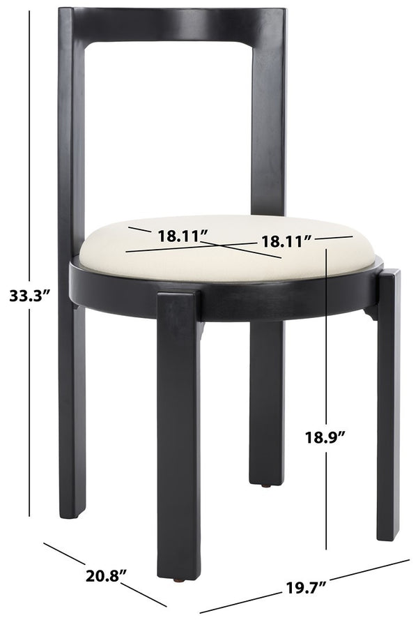 Safavieh Estes Round Dining Chair Black / White Rubber Wood DCH8802A-SET2