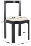 Safavieh Estes Round Dining Chair Black / White Rubber Wood DCH8802A-SET2