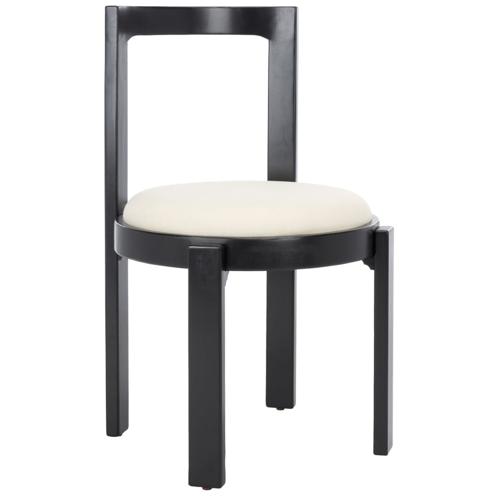 Safavieh ESTES Round Dining Chair - Modern Sculptural Design with Ergonomic Comfort for Elegant Dining Spaces White / Black DCH8802A-SET2