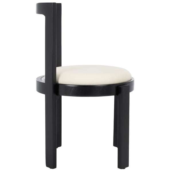 Safavieh Estes Round Dining Chair Black / White Rubber Wood DCH8802A-SET2