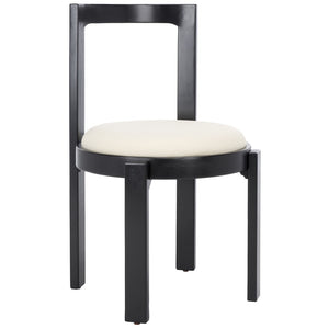 Safavieh Estes Round Dining Chair Black / White Rubber Wood DCH8802A-SET2