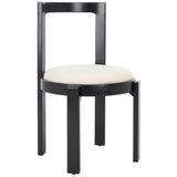 Safavieh Estes Round Dining Chair Black / White Rubber Wood DCH8802A-SET2