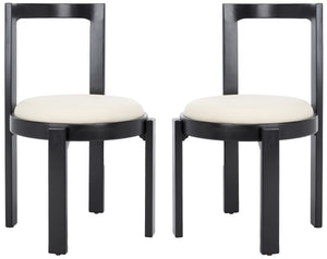 Safavieh Estes Round Dining Chair - Set of 2 Black / White DCH8802A-SET2