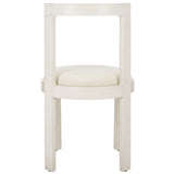 Safavieh Estes Round Dining Chair White Rubber Wood DCH8802B-SET2