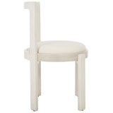Safavieh Estes Round Dining Chair White Rubber Wood DCH8802B-SET2