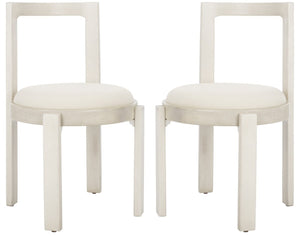 Safavieh Estes Round Dining Chair - Set of 2 White DCH8802B-SET2