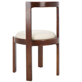 Safavieh Estes Round Dining Chair Walnut / White Rubber Wood DCH8802C-SET2