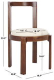 Safavieh Estes Round Dining Chair Walnut / White Rubber Wood DCH8802C-SET2