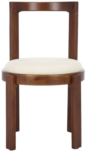 Safavieh Estes Round Dining Chair - Set of 2 Walnut / White DCH8802C-SET2