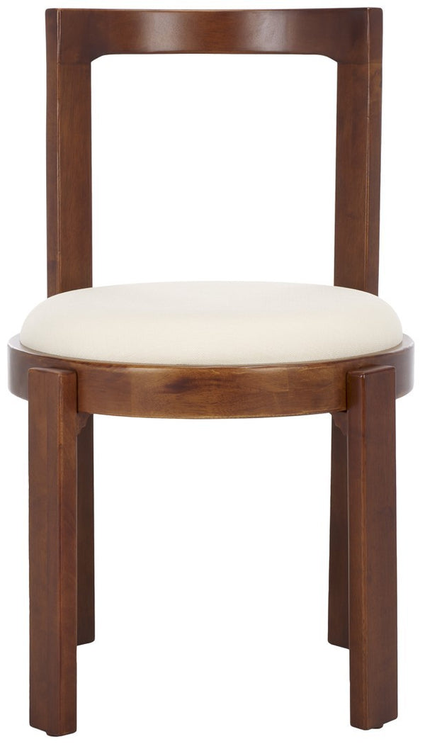 Safavieh Estes Round Dining Chair - Set of 2 Walnut / White DCH8802C-SET2