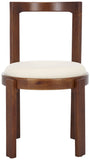 Safavieh Estes Round Dining Chair - Set of 2 Walnut / White DCH8802C-SET2