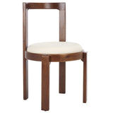 Safavieh Estes Round Dining Chair - Set of 2 Walnut / White DCH8802C-SET2