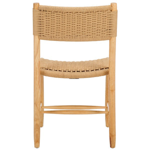 Safavieh HYLOS Coastal-Inspired Rope Dining Chair - Light Blonde Solid Wood Frame with Handwoven Detail DCH8803A-SET2
