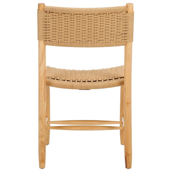 Safavieh HYLOS Coastal-Inspired Rope Dining Chair - Light Blonde Solid Wood Frame with Handwoven Detail DCH8803A-SET2