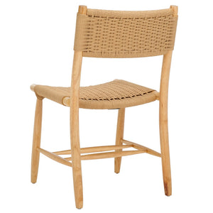 Safavieh HYLOS Coastal-Inspired Rope Dining Chair - Light Blonde Solid Wood Frame with Handwoven Detail DCH8803A-SET2