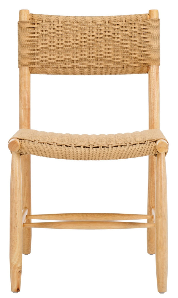 Safavieh HYLOS Coastal-Inspired Rope Dining Chair - Light Blonde Solid Wood Frame with Handwoven Detail DCH8803A-SET2