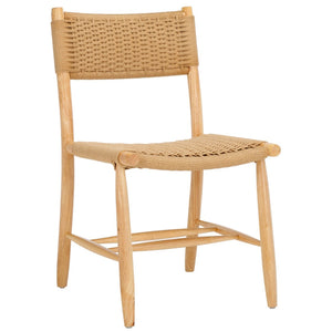 Safavieh HYLOS Coastal-Inspired Rope Dining Chair - Light Blonde Solid Wood Frame with Handwoven Detail DCH8803A-SET2