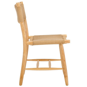 Safavieh HYLOS Coastal-Inspired Rope Dining Chair - Light Blonde Solid Wood Frame with Handwoven Detail DCH8803A-SET2