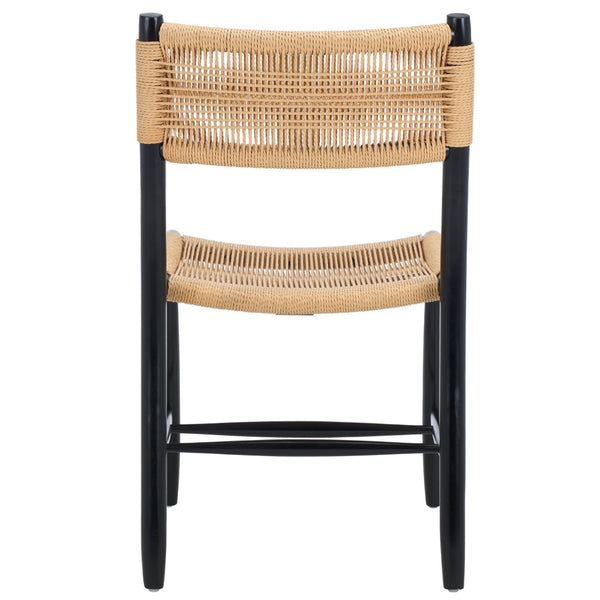 Safavieh MASHA Rope Dining Chair Set of 2 - Natural Woven Design with Black Wooden Frame for Modern Dining DCH8804A-SET2