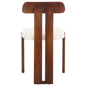 Safavieh Cayde Boucle Seat Dining Chair - Elegant Cream And Walnut Design For Stylish Dining Spaces Cream ,Walnut Wood,Fabric,Foam Dch8806a