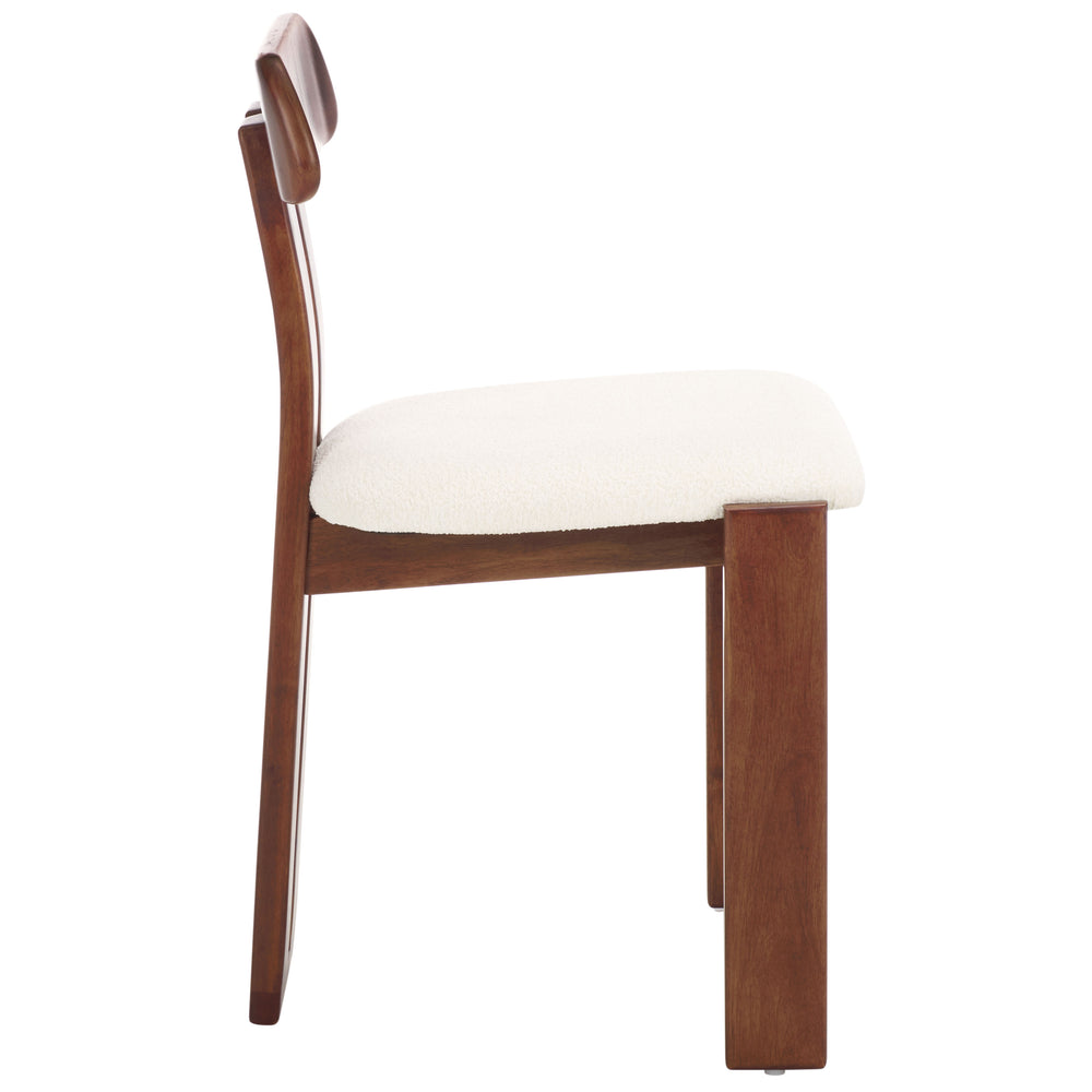 Safavieh Cayde Boucle Seat Dining Chair - Elegant Cream And Walnut Design For Stylish Dining Spaces Cream ,Walnut Wood,Fabric,Foam Dch8806a