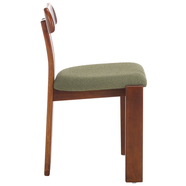 Safavieh Cayde Boucle Seat Dining Chair - Elegant Cream And Walnut Design For Stylish Dining Spaces Sage ,Walnut Wood,Fabric,Foam Dch8806b