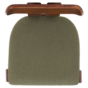 Safavieh Cayde Boucle Seat Dining Chair - Elegant Cream And Walnut Design For Stylish Dining Spaces Sage ,Walnut Wood,Fabric,Foam Dch8806b