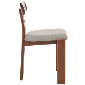 Safavieh Cayde Boucle Seat Dining Chair - Elegant Cream And Walnut Design For Stylish Dining Spaces Grey ,Walnut Wood,Fabric,Foam Dch8806c