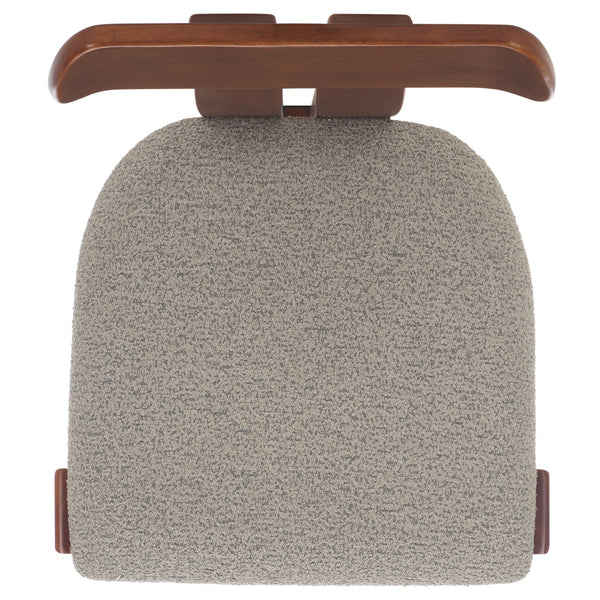 Safavieh Cayde Boucle Seat Dining Chair - Elegant Cream And Walnut Design For Stylish Dining Spaces Grey ,Walnut Wood,Fabric,Foam Dch8806c