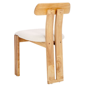 Safavieh Cayde Boucle Seat Dining Chair - Elegant Cream And Walnut Design For Stylish Dining Spaces Cream ,Light Blonde Wood,Fabric,Foam Dch8806d