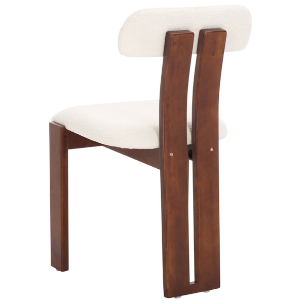 Safavieh Cayde Boucle Dining Chair - Elegant Cream Upholstery With Stylish Walnut Accents For Your Home Cream ,Walnut Wood,Fabric,Foam Dch8807a