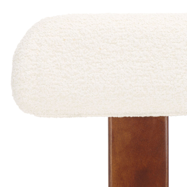 Safavieh Cayde Boucle Dining Chair - Elegant Cream Upholstery With Stylish Walnut Accents For Your Home Cream ,Walnut Wood,Fabric,Foam Dch8807a