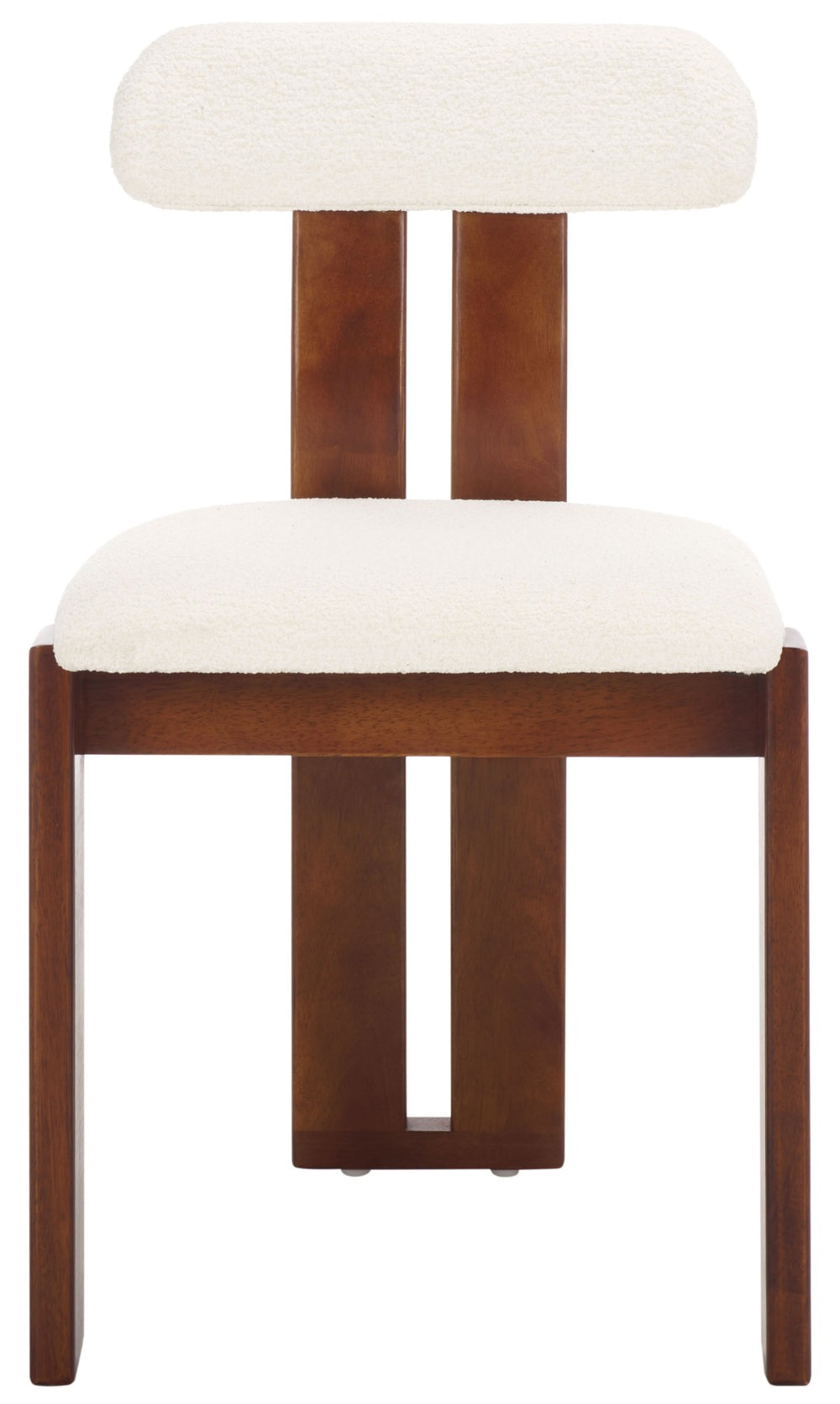 Safavieh Cayde Boucle Dining Chair – Chic Comfort And Timeless Design For Your Elegant Dining Space Today! Cream / Walnut DCH8807A