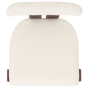 Safavieh Cayde Boucle Dining Chair - Elegant Cream Upholstery With Stylish Walnut Accents For Your Home Cream ,Walnut Wood,Fabric,Foam Dch8807a