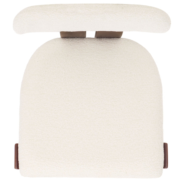 Safavieh Cayde Boucle Dining Chair - Elegant Cream Upholstery With Stylish Walnut Accents For Your Home Cream ,Walnut Wood,Fabric,Foam Dch8807a