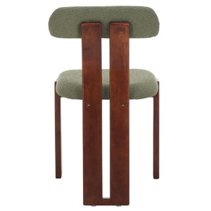 Safavieh Cayde Boucle Dining Chair - Elegant Cream Upholstery With Stylish Walnut Accents For Your Home Sage ,Walnut Wood,Fabric,Foam Dch8807b