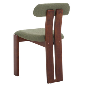 Safavieh Cayde Boucle Dining Chair - Elegant Cream Upholstery With Stylish Walnut Accents For Your Home Sage ,Walnut Wood,Fabric,Foam Dch8807b