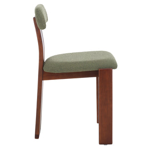 Safavieh Cayde Boucle Dining Chair - Elegant Cream Upholstery With Stylish Walnut Accents For Your Home Sage ,Walnut Wood,Fabric,Foam Dch8807b