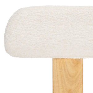 Safavieh Cayde Boucle Dining Chair - Elegant Cream Upholstery With Stylish Walnut Accents For Your Home Cream ,Light Blonde Wood,Fabric,Foam Dch8807d