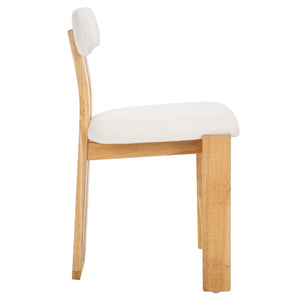 Safavieh Cayde Boucle Dining Chair - Elegant Cream Upholstery With Stylish Walnut Accents For Your Home Cream ,Light Blonde Wood,Fabric,Foam Dch8807d