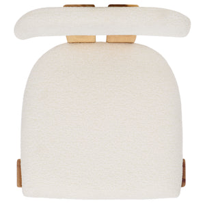 Safavieh Cayde Boucle Dining Chair - Elegant Cream Upholstery With Stylish Walnut Accents For Your Home Cream ,Light Blonde Wood,Fabric,Foam Dch8807d